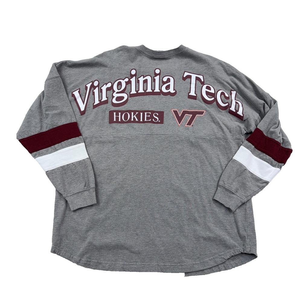Vintage Virginia Tech Hokies Shirt Women Large Long Sleeve Spirit Jersey Spellou
